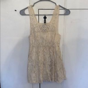 Cream lace tank top